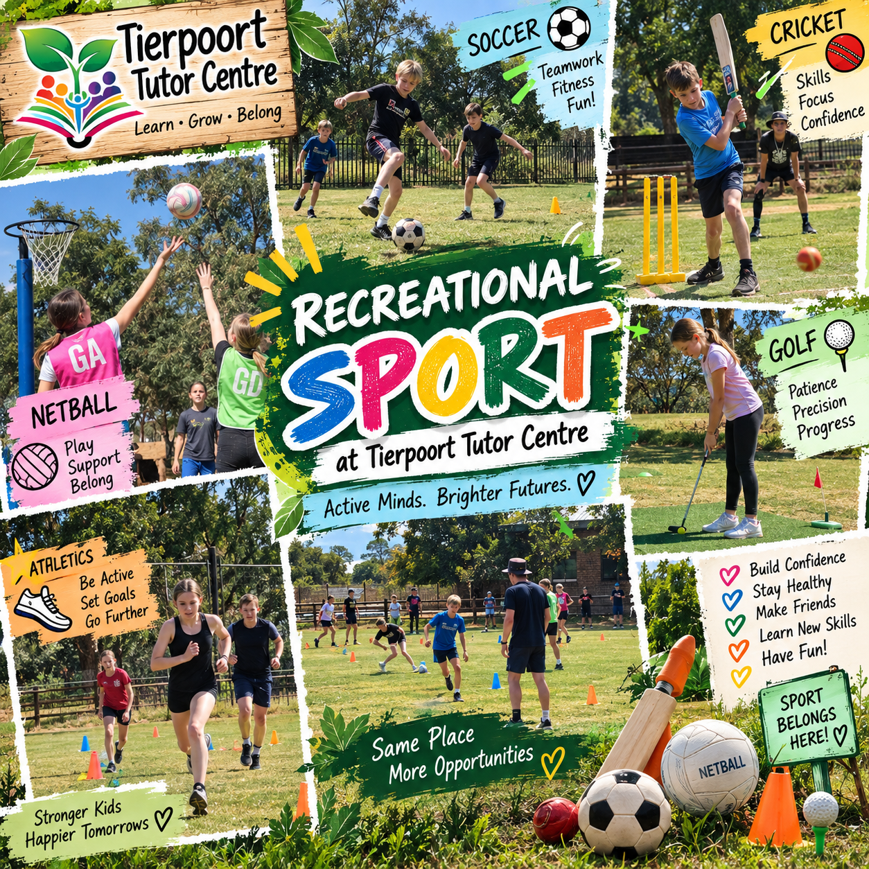 Recreational sport activities at Tierpoort Tutor Centre